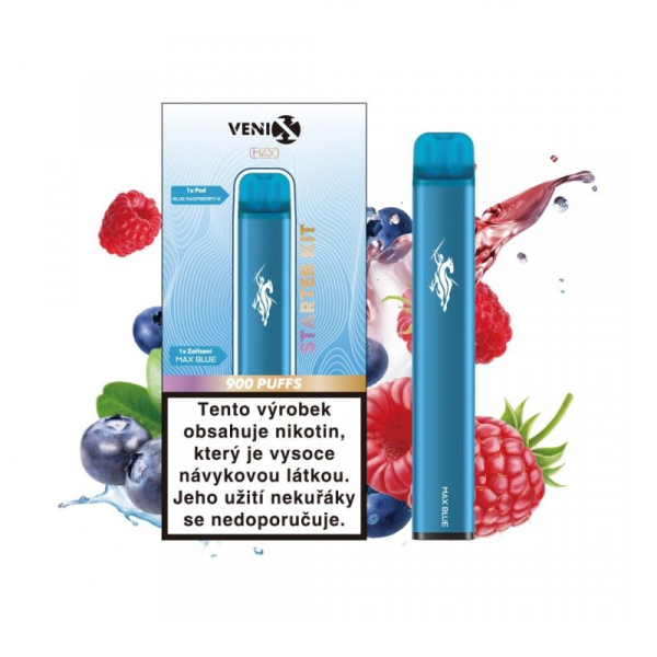 VENIX Max elektronická cigareta 400 mAh Blue Raspberry - Modrá malina, borůvka (20 mg)