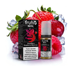 E-liquid SALT Frutie BAR Strawberry Raspberry Cherry Ice - Ledová jahoda, malina, třešeň