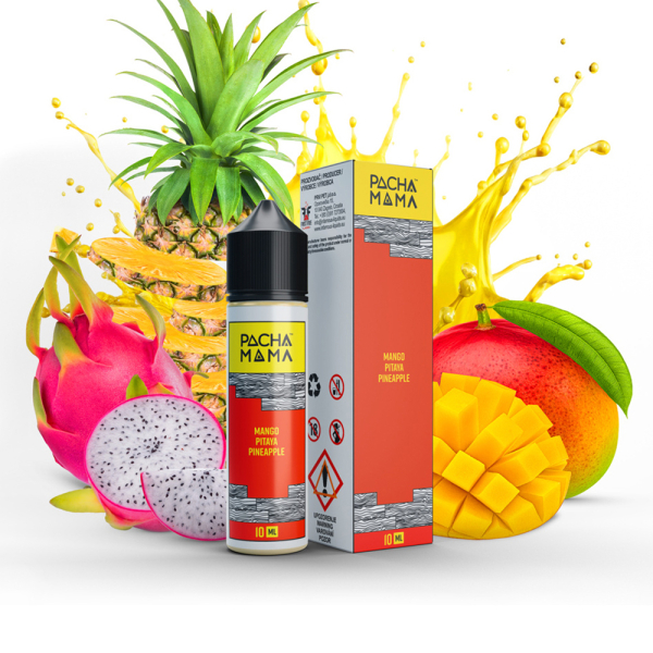 Příchuť Pacha Mama Mango Pitaya Pineapple - Mango, dračí ovoce, ananas