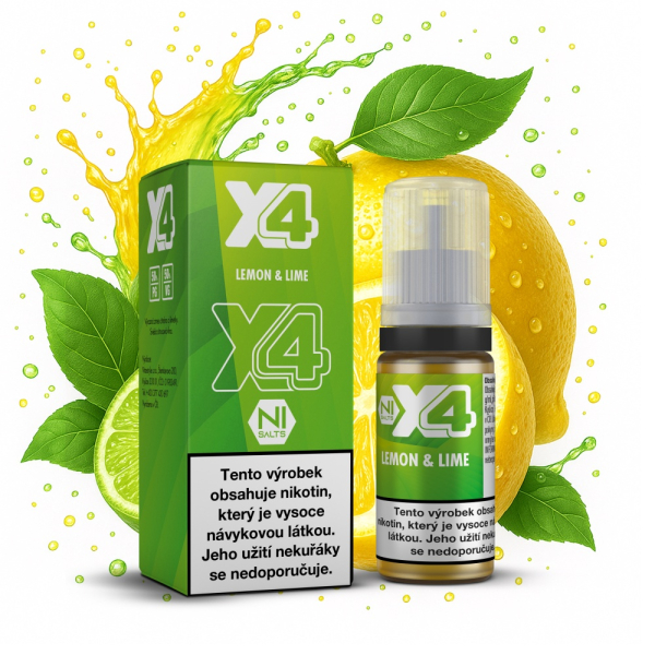 E-liquid X4 Bar Salt Lemon Lime - Citron, limetka