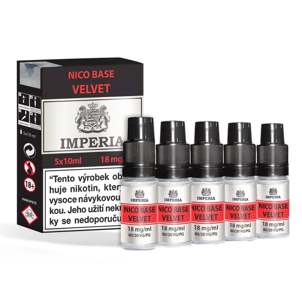 Nikotinová báze Velvet IMPERIA 5x10ml PG20-VG80 18 mg