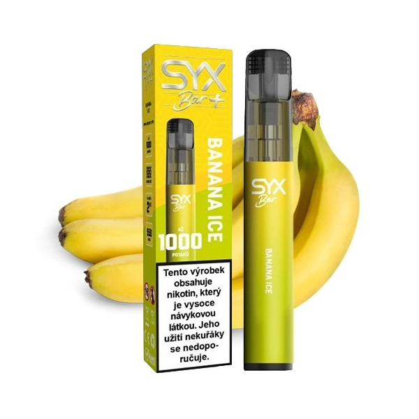 SYX Bar jednor&aacute;zov&aacute; elektronick&aacute; cigareta Banana Ice - Ledov&yacute; ban&aacute;n