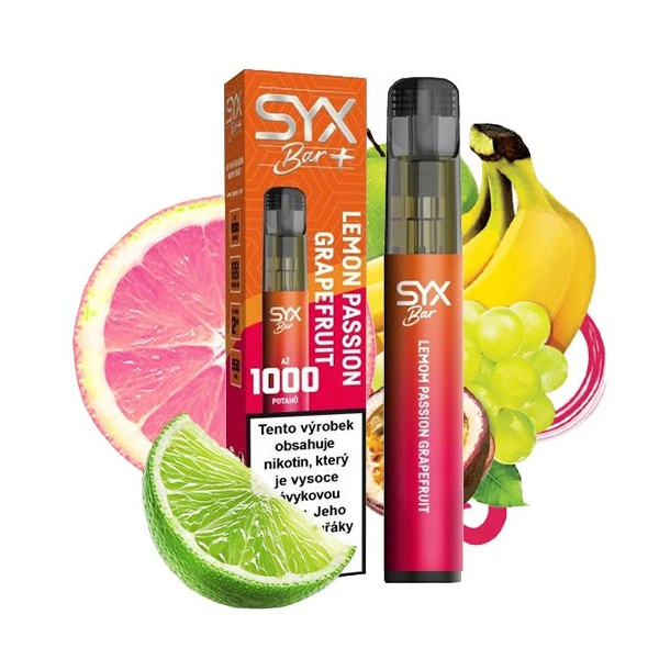 SYX Bar jednor&aacute;zov&aacute; elektronick&aacute; cigareta Lemon Passion Grapefruit - Citron, marakuja, grep