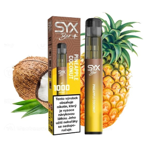 SYX Bar jednorázová elektronická cigareta Pineapple Coconut - Ananas, kokos