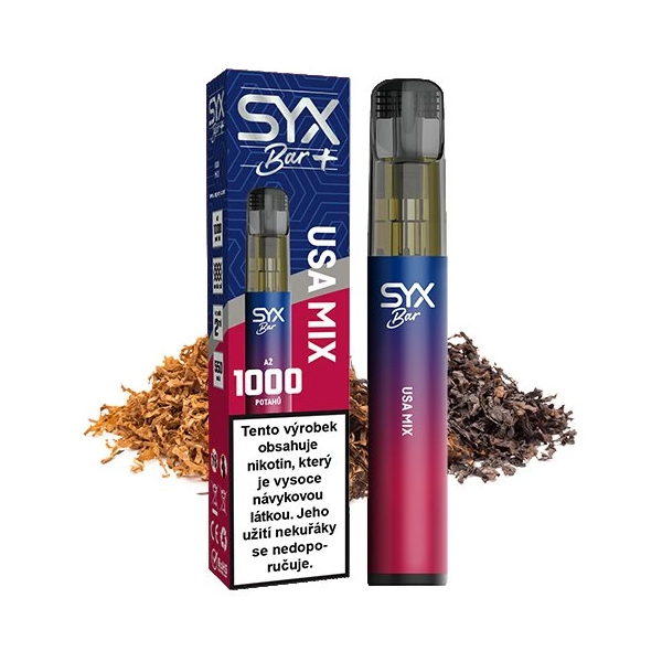 SYX Bar jednorázová elektronická cigareta Usa Mix - Americký tabák