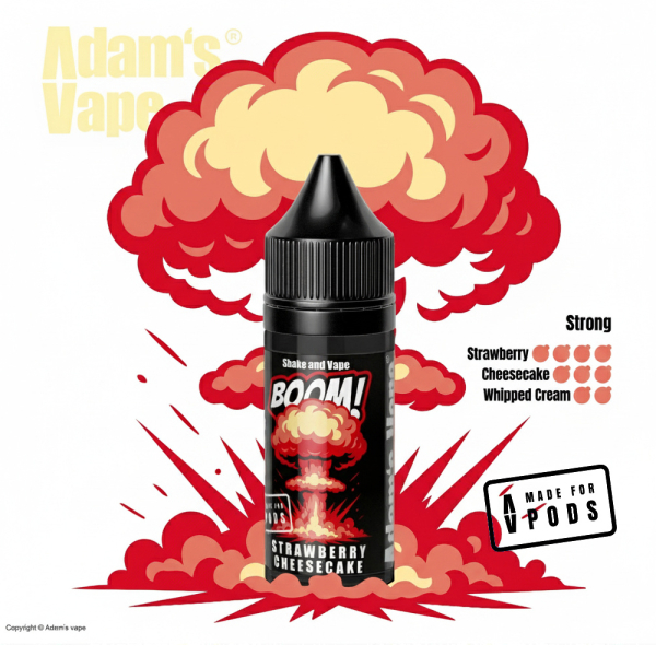 Příchuť Adam's Vape Boom Strawberry Cheesecake - Jahodový cheesecake