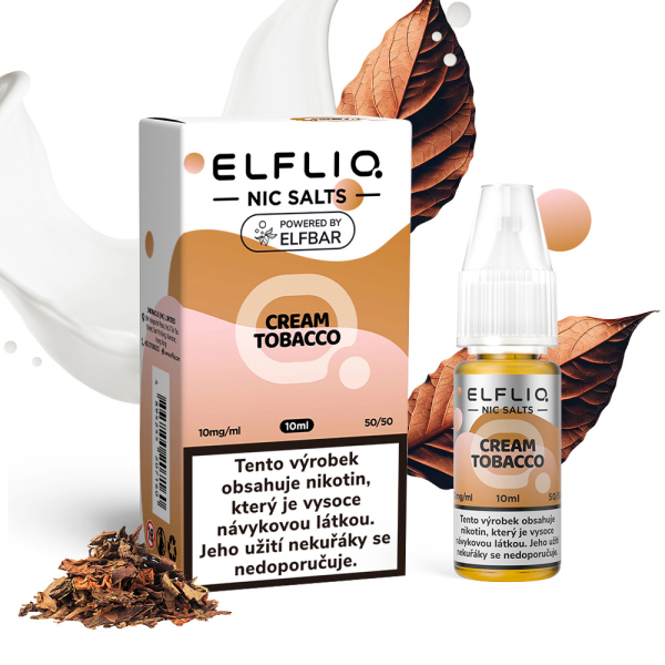 E-liquid ELF BAR ELFLIQ Nic SALT Cream Tobacco - Kr&eacute;mov&yacute; tab&aacute;k (10 ml)