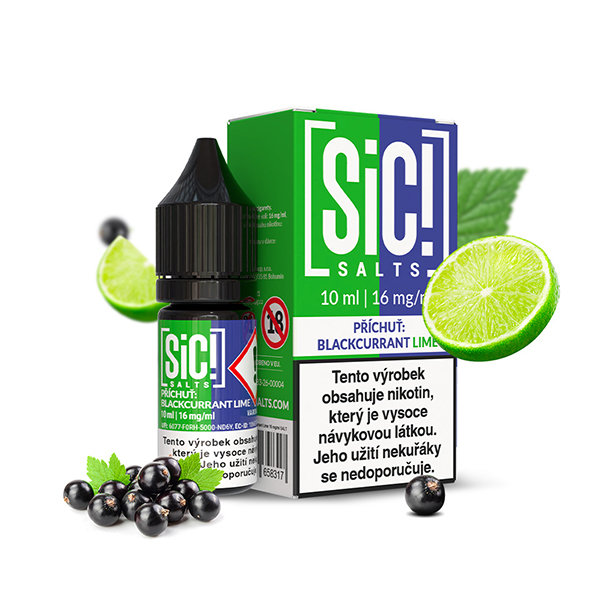 E-liquid Sic! Salts Blackcurrant Lime - Čern&yacute; ryb&iacute;z, limetka