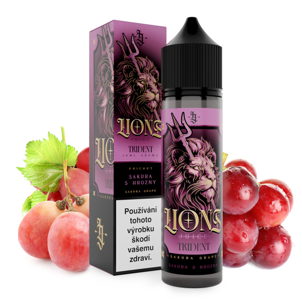 Př&iacute;chuť Zeus Juice Lions Trident - Hroznov&eacute; v&iacute;no, sakura