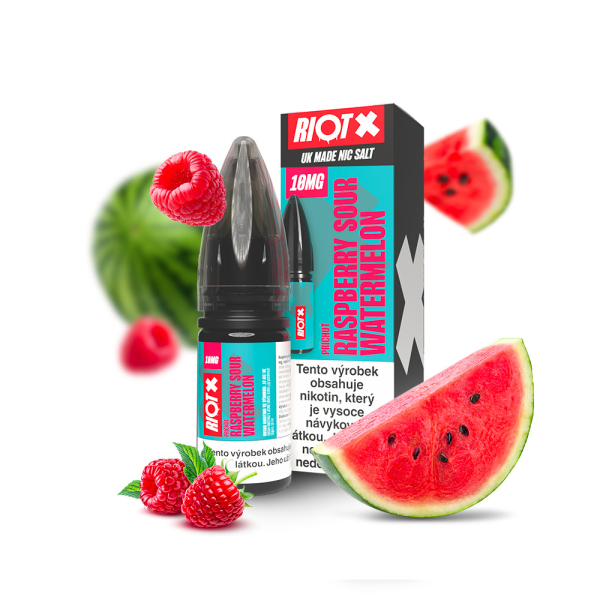 E-liquid Riot X Salt Raspberry Sour Watermelon - Malina, vodn&iacute; meloun