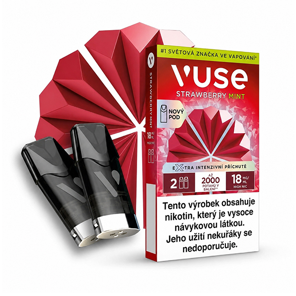 Vuse ePod Pro předplněn&aacute; cartridge Strawberry Mint - Jahoda, m&aacute;ta (18 mg)