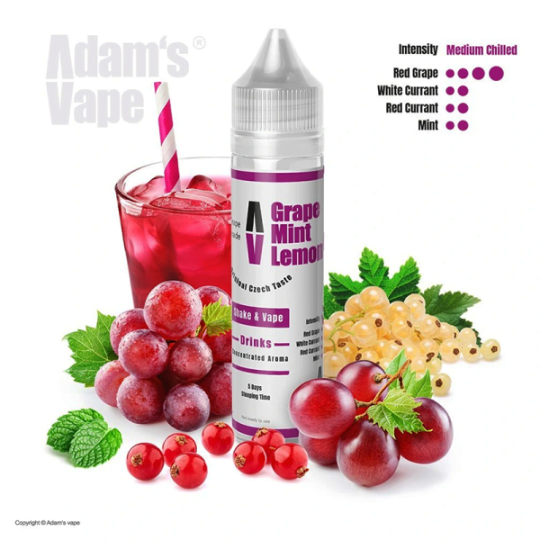 Př&iacute;chuť Adam's Vape Grape Mint Lemonade - Hroznov&aacute; limon&aacute;da s m&aacute;tou EXP 9/26