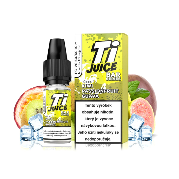 E-liquid TI Juice Bar Series Kiwi Passion Fruit Guava Nic Salt - Kiwi, mučenka, guava (16 mg)