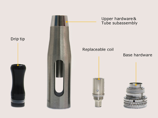 Rozložení clearomizeru aSpire CE5-S Clearomizer aSpire CE5-S jednotlivé části