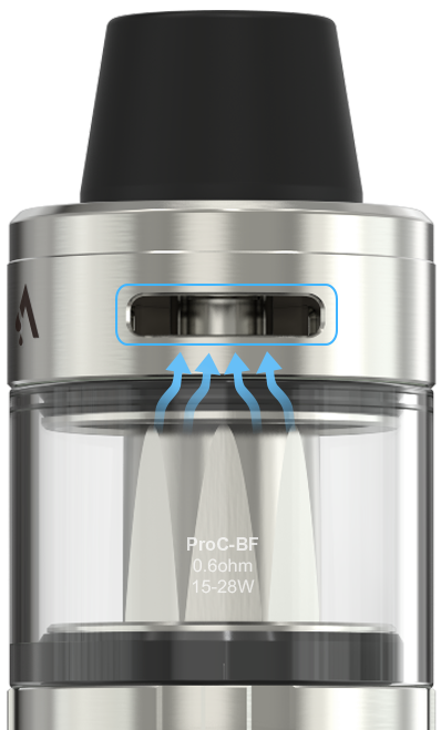 Regulace přívodu vzduchu Clearomizeru Joyetech CUBIS 2