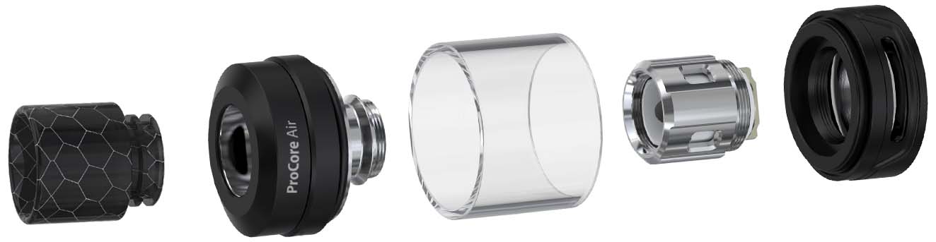Jednotlivé části Clearomizeru ProCore Air
