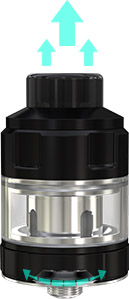 Regulace přívodu vzduchu Clearomizeru Wismec GNOME Evo