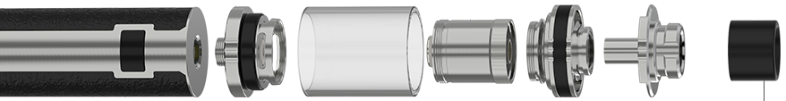Jednotlivé díly elektronické cigarety Joyetech UNIMAX 22 Sestavení elektronické cigarety Joyetech UNIMAX 22