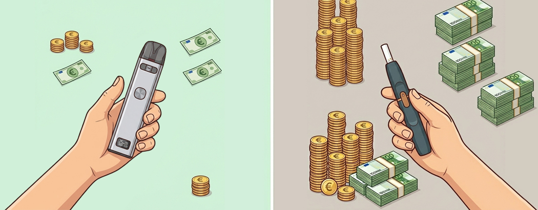 Porovnání nákladu e-cigareta a Iqos