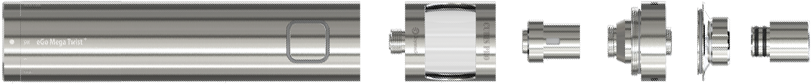 Jednotlivé díly elektronické cigarety Joyetech eGo Mega Twist+ Sestavení elektronické cigarety Joyetech eGo Mega Twist+