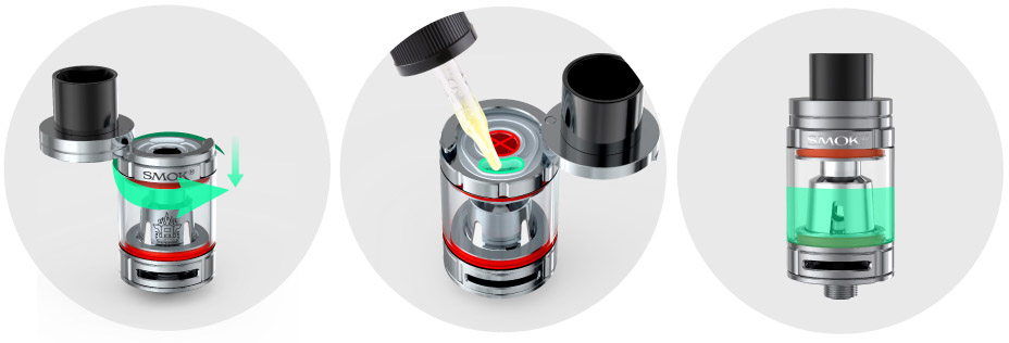 elektronická cigareta Smoktech Stick V8 Baby a jednoduchý postup pro naplnění e-liquidu do ecigarety Postup plnění e-liquidu elektronická cigareta Smoktech Stick V8 Baby