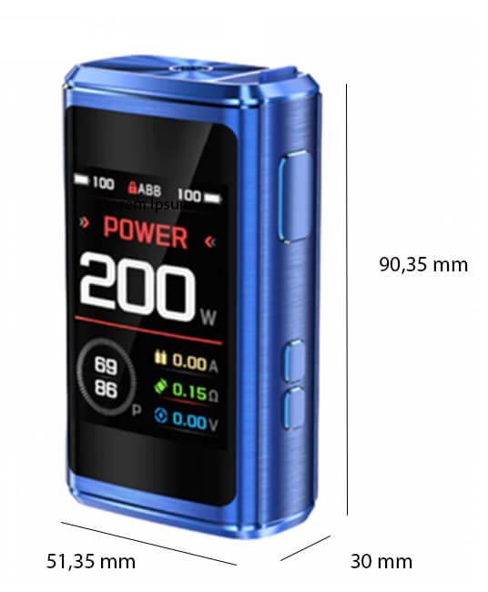 Parametry - GeekVape Z200 MOD - elektronicka cigareta