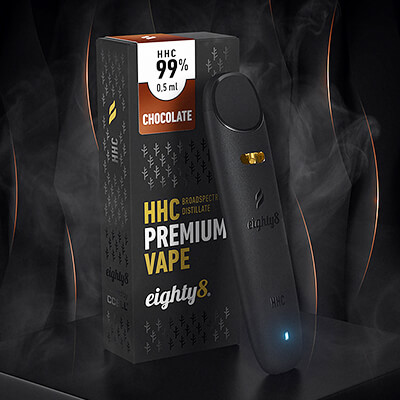 Vaporizační Pero Eighty8 HHC, 99% HHC Vape Chocolate - Čokoláda