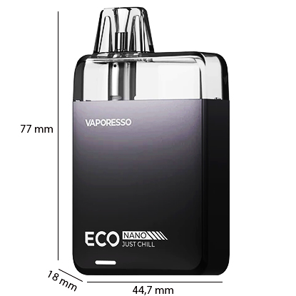 Kapacita elektronická cigareta Vaporesso VECO Solo Plus je 3300mAh Parametry - Vaporesso Eco Nano - elektronická cigareta