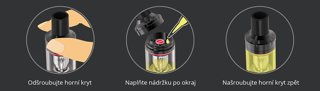 Plnění - Vaptio Cosmo - elektronická cigareta