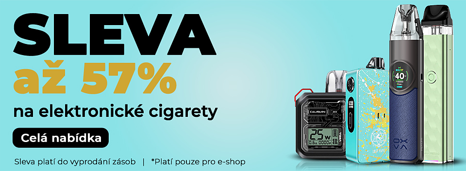 Výprodej elektronických cigaret se slevou až 57%
