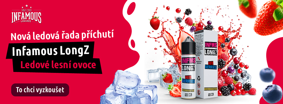 Infamous LongZ příchutě shake and vape