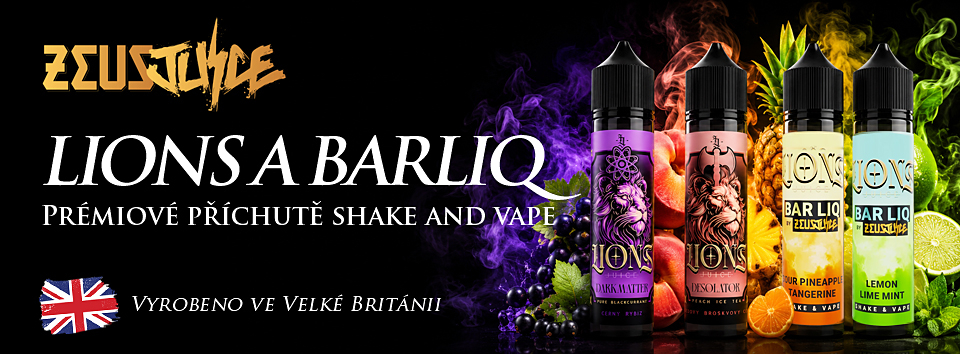 Př&iacute;chutě shake and vape Zeus Juice Lions a Bar Liq