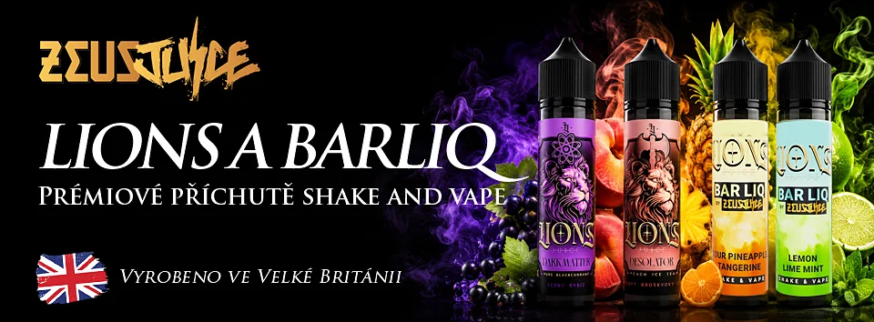Př&iacute;chutě shake and vape Zeus Juice Lions a Bar Liq