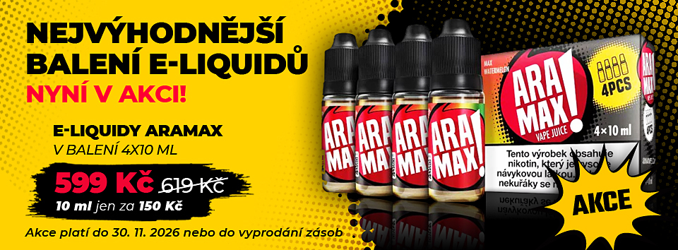 Sleva! E-liquidy Aramax v balen&iacute; 4x10 ml