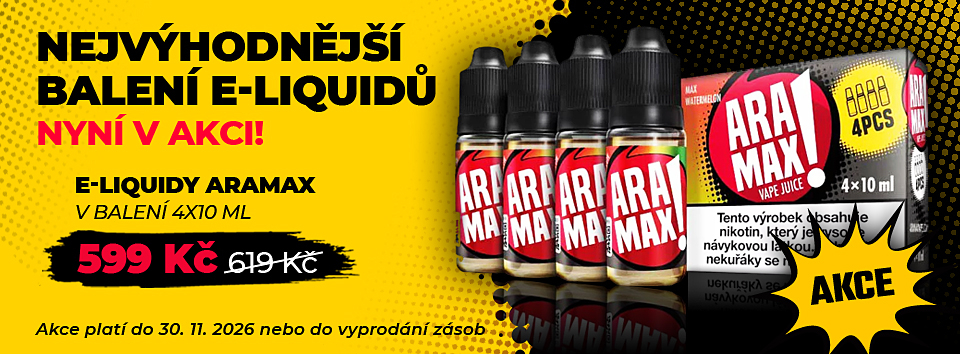 Sleva! E-liquidy Aramax v balen&iacute; 4x10 ml